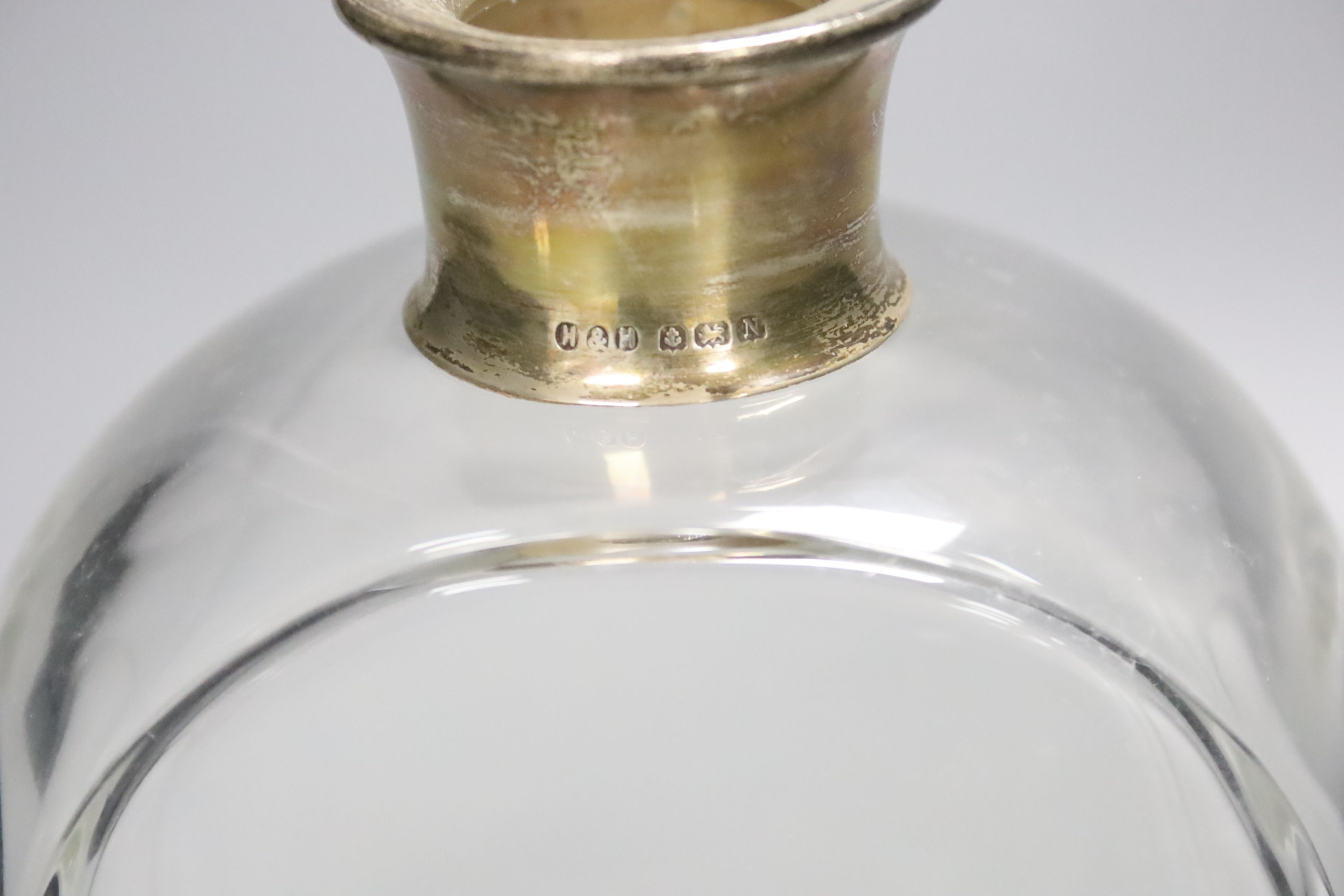 A George V silver mounted glass decanter